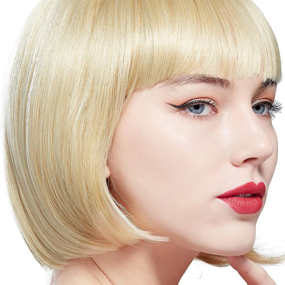 1920s Flapper Short Wig Great Gatsby Bobo Wig Light Gold Straight Wig Flapper Co